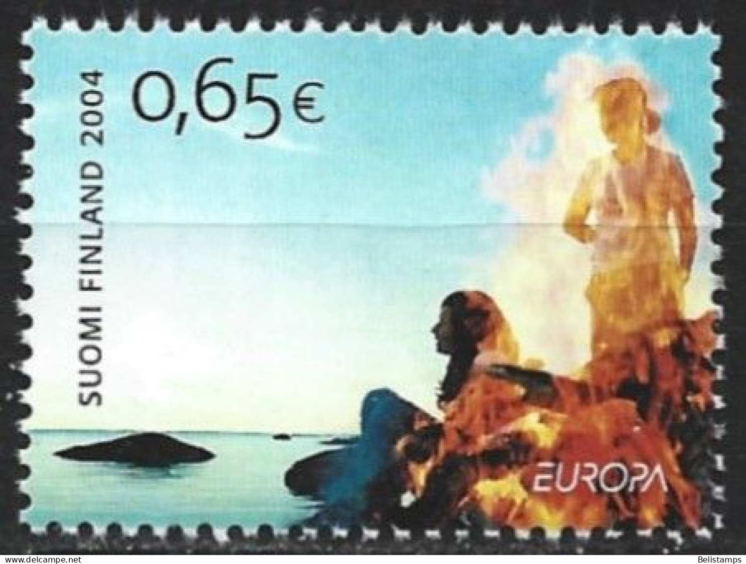 Finland 2004. Scott #1217 (U) Europa, People Around Campfire - Used Stamps