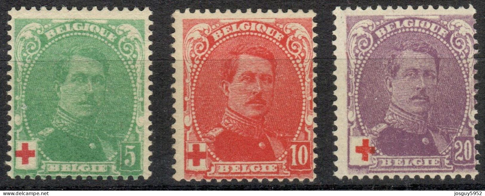 BELGIE 1914 - ALBERT I - N° 129 TOT 131- MNH** - 1914-1915 Croix-Rouge