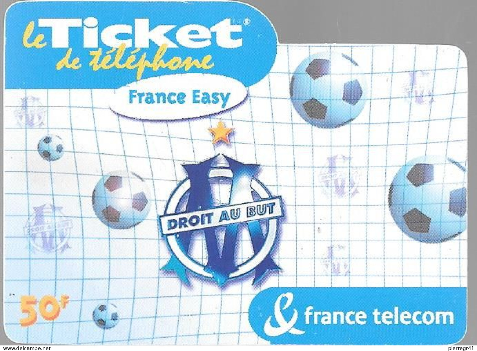 TICKET²° TELEPHONE-PRIVE-FRANCE-PU50a-SIGLE OM FOOT- Code 7 831 522 336 858 Exp 31/03/2003-GRATTE-TBE/RARE - Tickets FT