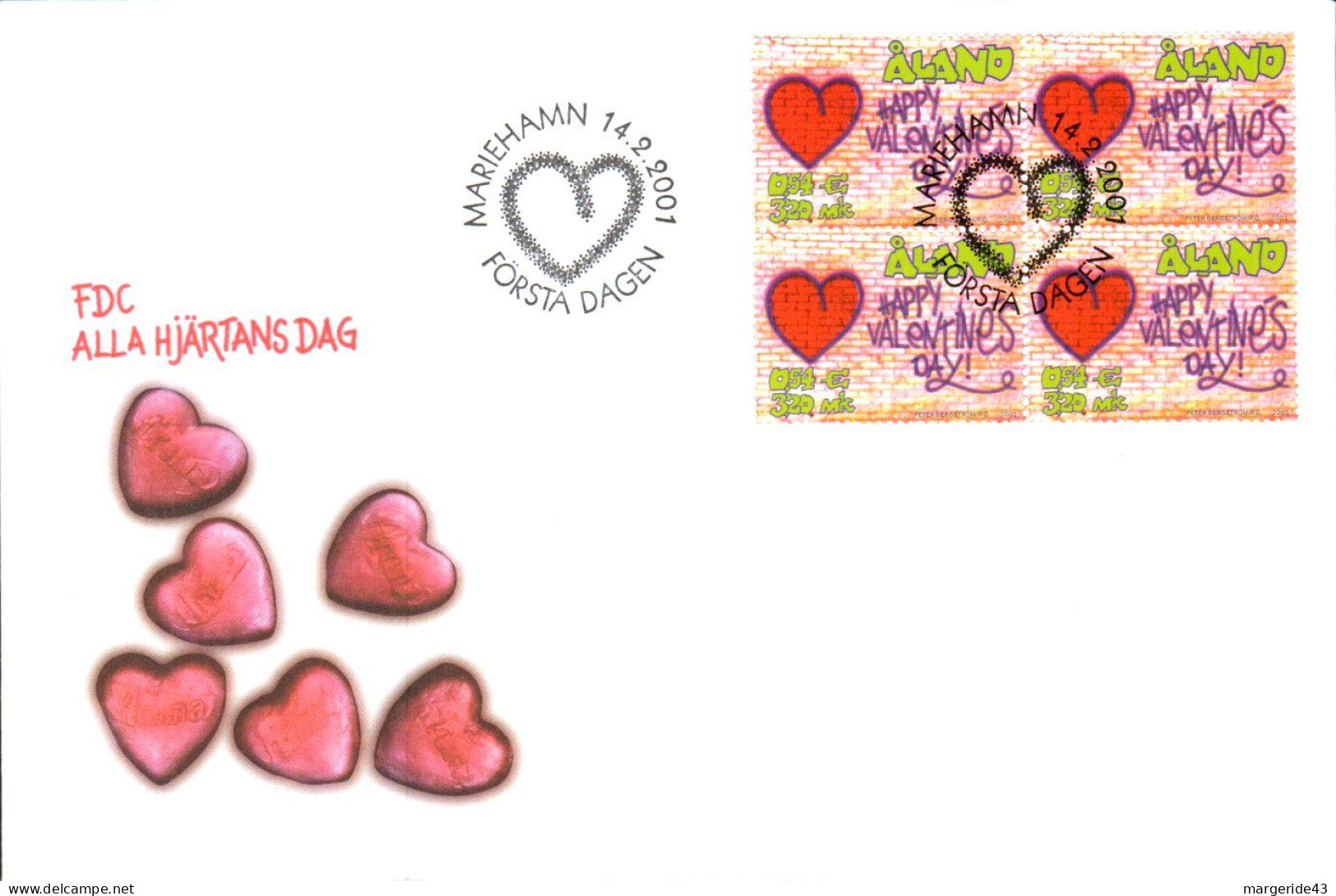 ALAND FDC 2001 SAINT VALENTIN - Aland