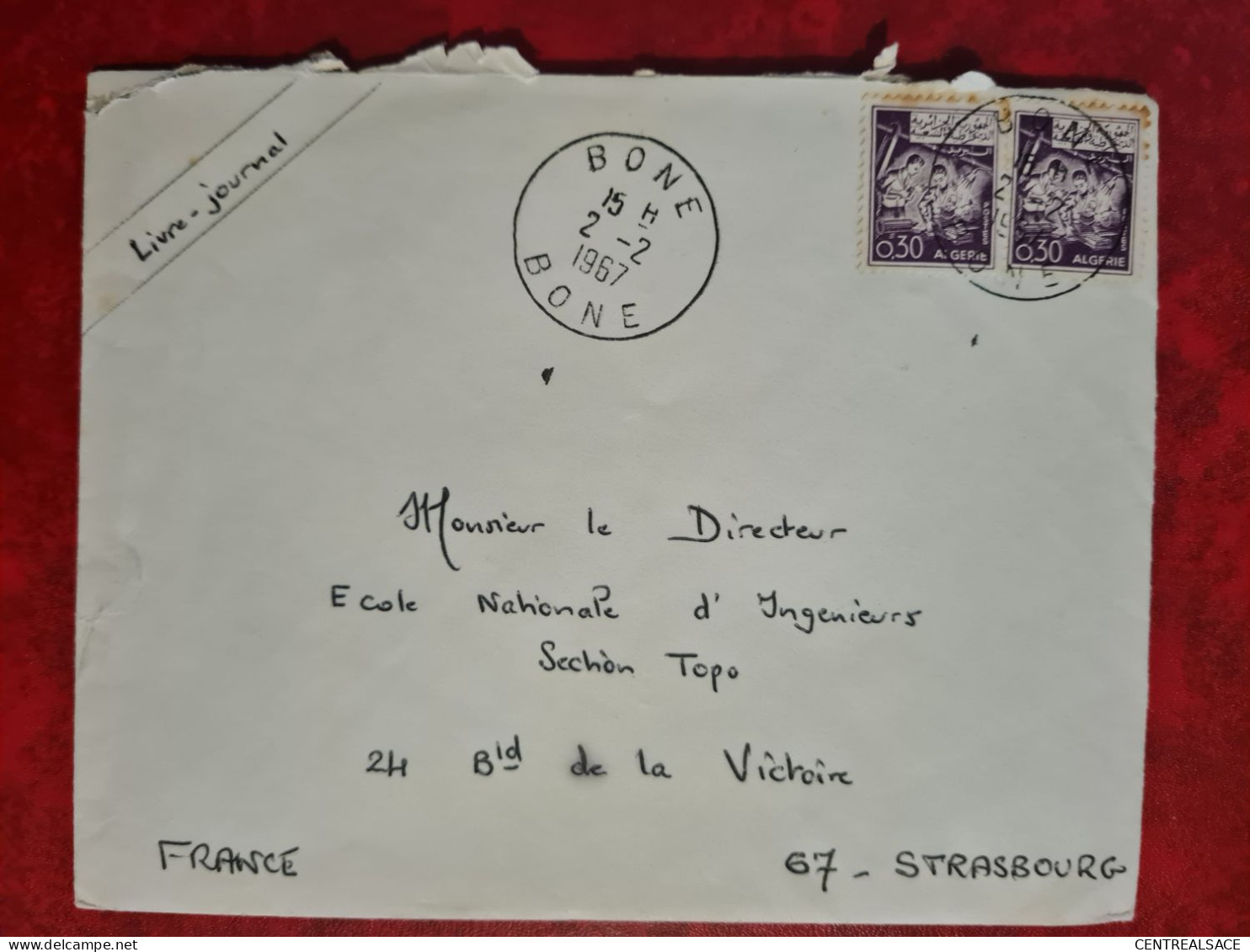 LETTRE  ALGERIE 1967 BONE - Algerien (1962-...)