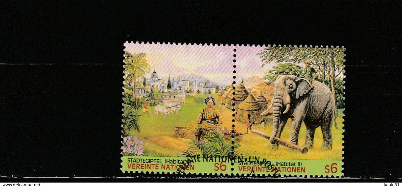 Nations Unies (Vienne) YT 232/3 Obl : Travaux Des Champs , éléphants - 1996 - Used Stamps