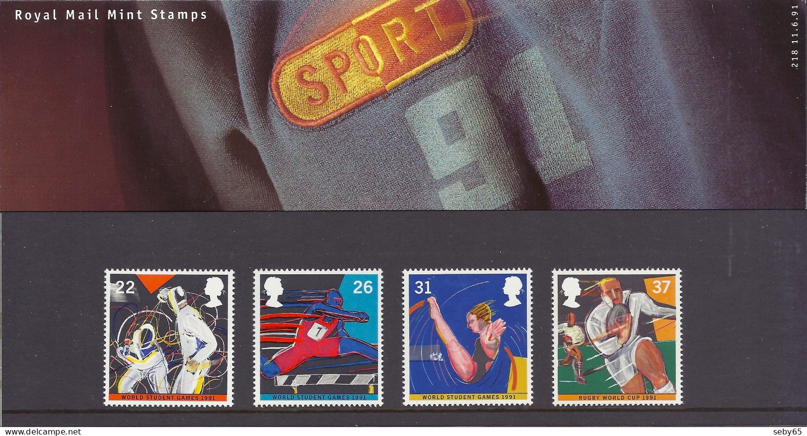 Great Britain 1991 - Sport, World Student Games, Rugby, Hurdle, Weapon - Presentation Pack, Set MNH - Nuovi