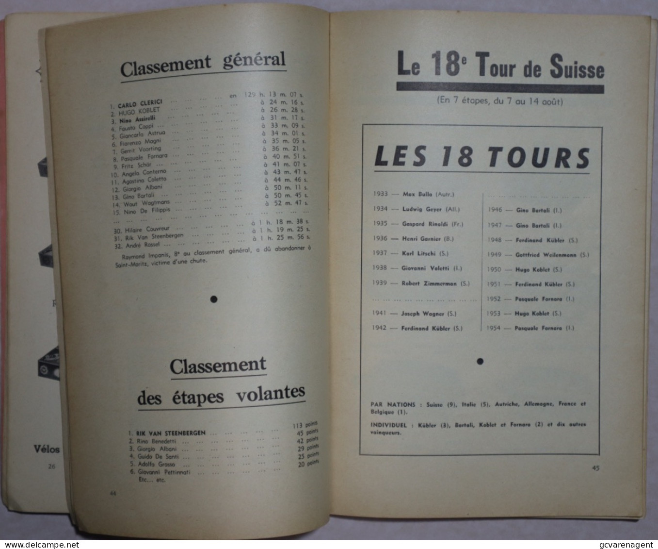 11 e SUPPLEMENT 1954 = LE CYCLISME PAR PAUL BEVING ET AL.VAN LAETHEM = 176 PAGES = 240 X 160 MM . ZIE AFBEELDINGEN