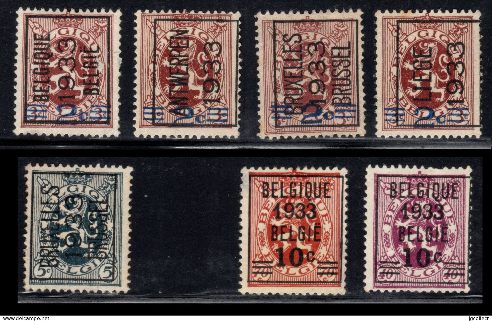 Setje Typo's 1933 - Heraldieke Leeuw / Lion Heraldique   - O/used - Typo Precancels 1929-37 (Heraldic Lion)