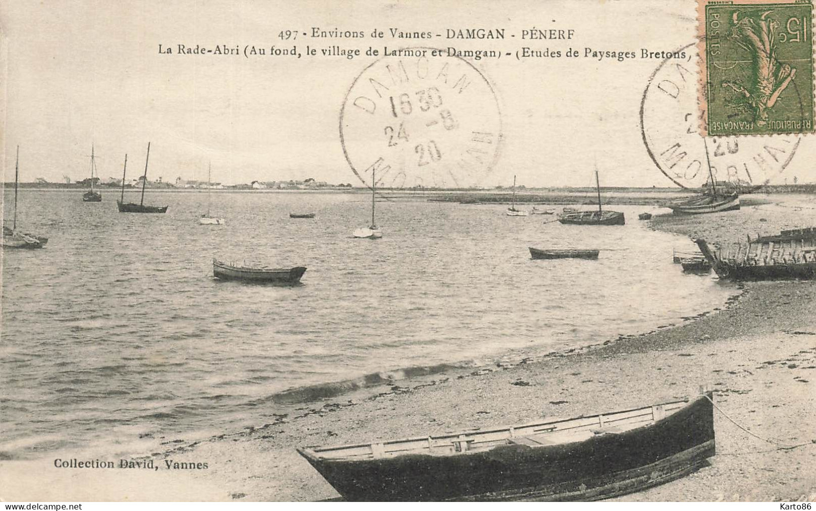 Pénerf , Damgan * La Rade Abri * Au Fond Le Village De Larmor Et Damgan * Bateaux De Pêche - Damgan