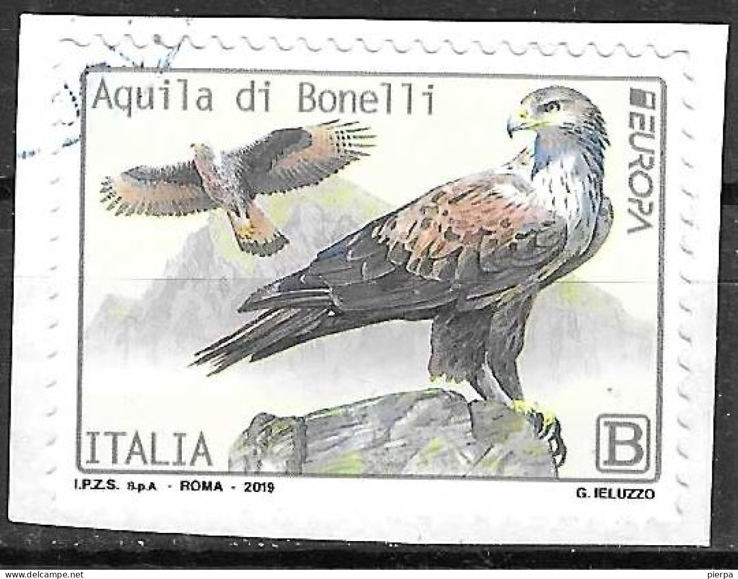 ITALIA - 2013 - EUROPA -AQUILA - B - USATO (YVERT 3909 - MICHEL 4148) - 2019