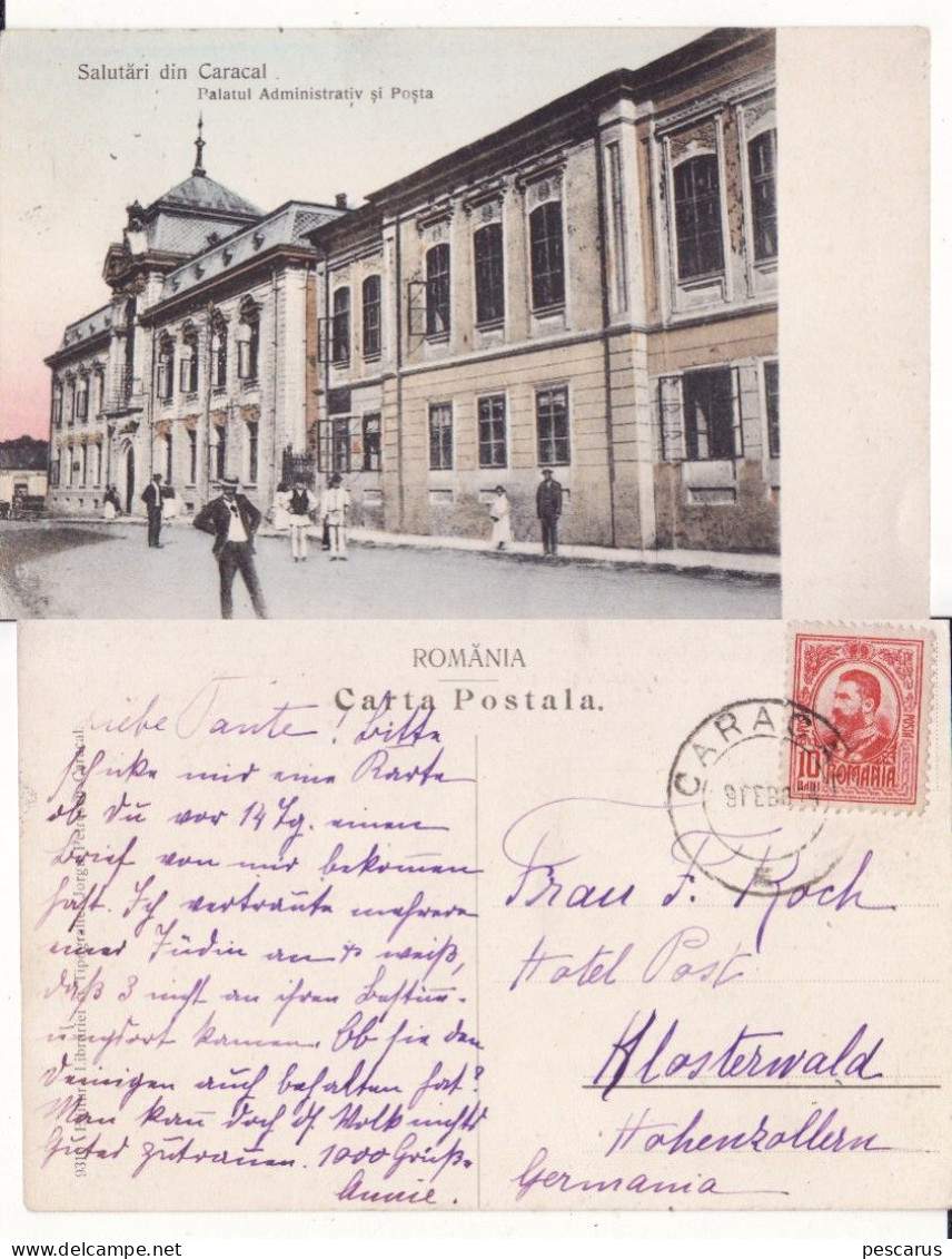 Romania ,Rumanien,Roumanie - Caracal- Posta Si Palatul Administrativ - Roumanie