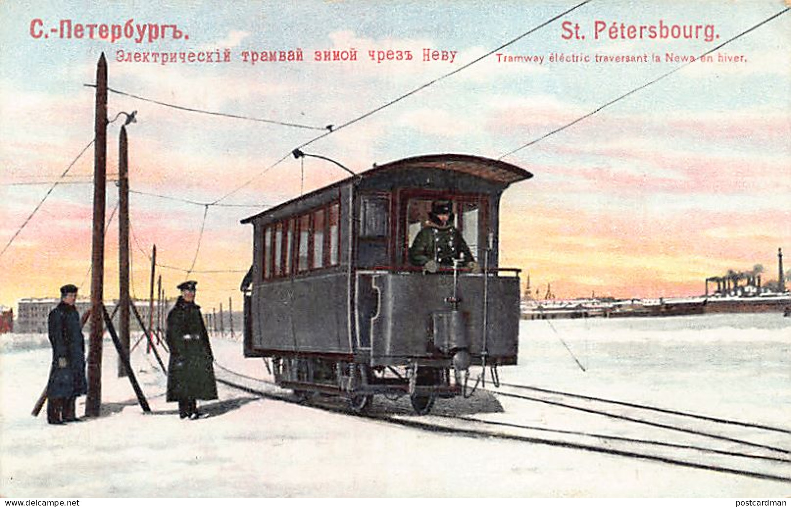Russia - SAINT-PETERSBURG - The Electric Tram On The Frozen Neva River - Publ. W. Pfister  - Russie