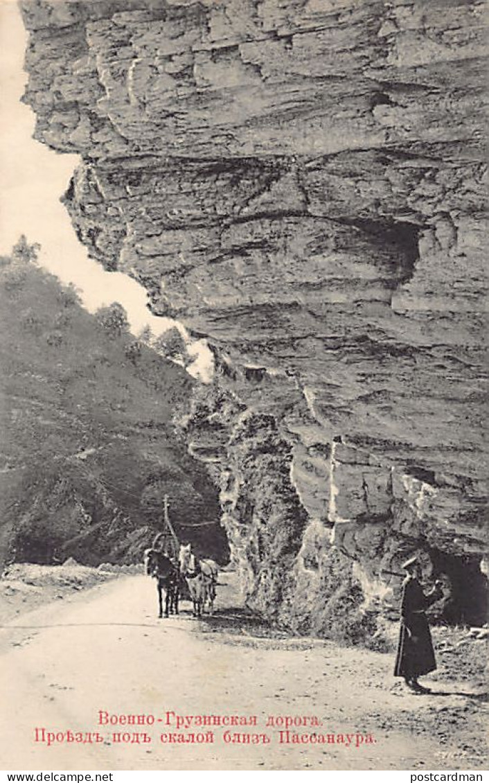 Georgia - Georgian Military Road - Passing Under A Rock Near Passanauri - Publ. Raev  - Georgien