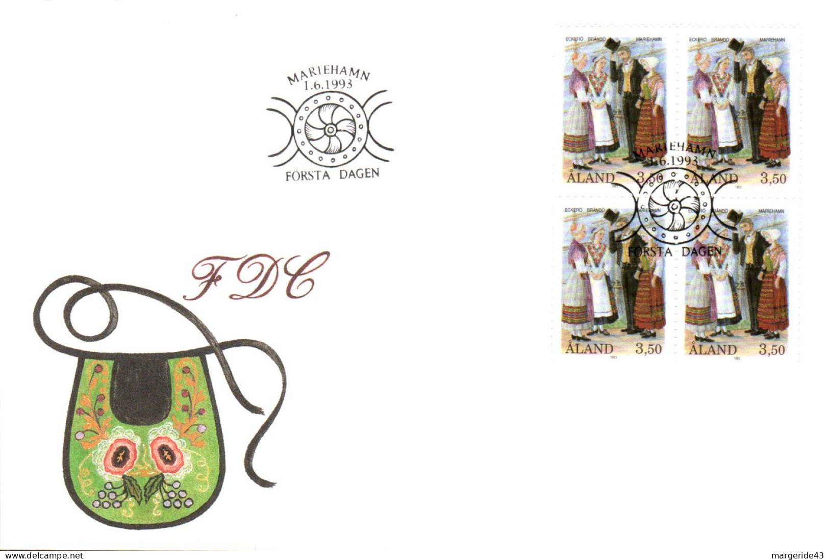 ALAND FDC 1993 COSTUME - Ålandinseln