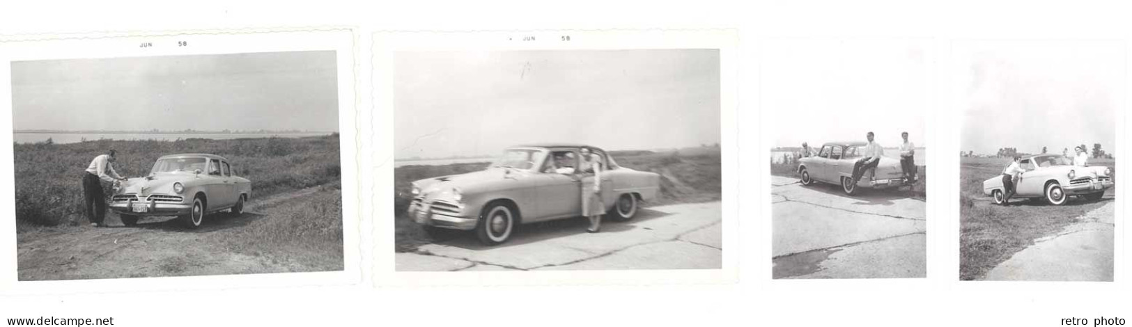 5 Photos Automobile Américaine Studebaker 1958, " Le Saint Laurent " - Cars