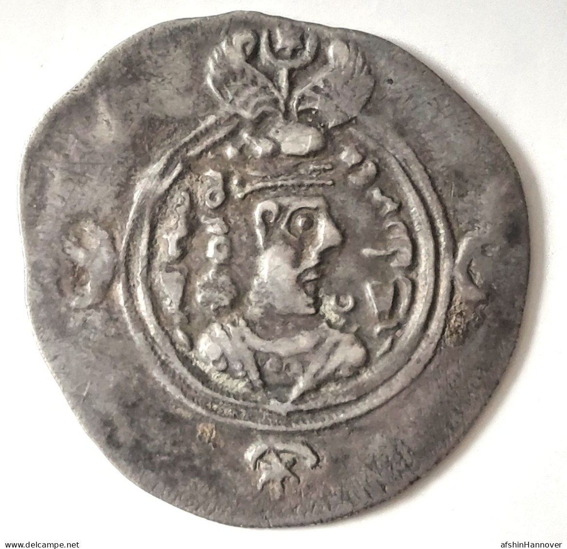 SASANIAN KINGS. Khosrau II. 591-628 AD. AR Silver  Drachm  Year 6 Mint WH - Oriental