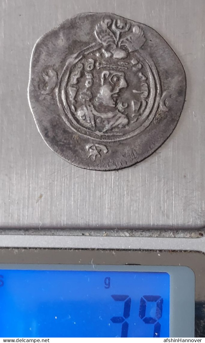 SASANIAN KINGS. Khosrau II. 591-628 AD. AR Silver  Drachm  Year 6 Mint WH - Orientalische Münzen