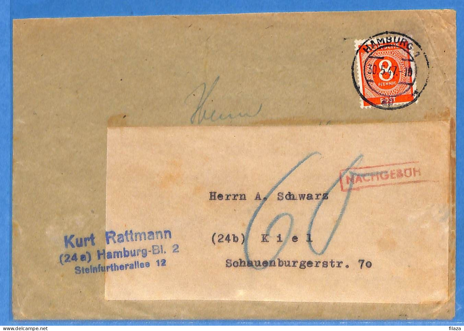 Allemagne Zone AAS 1947 - Lettre De Hamburg - G33347 - Other & Unclassified