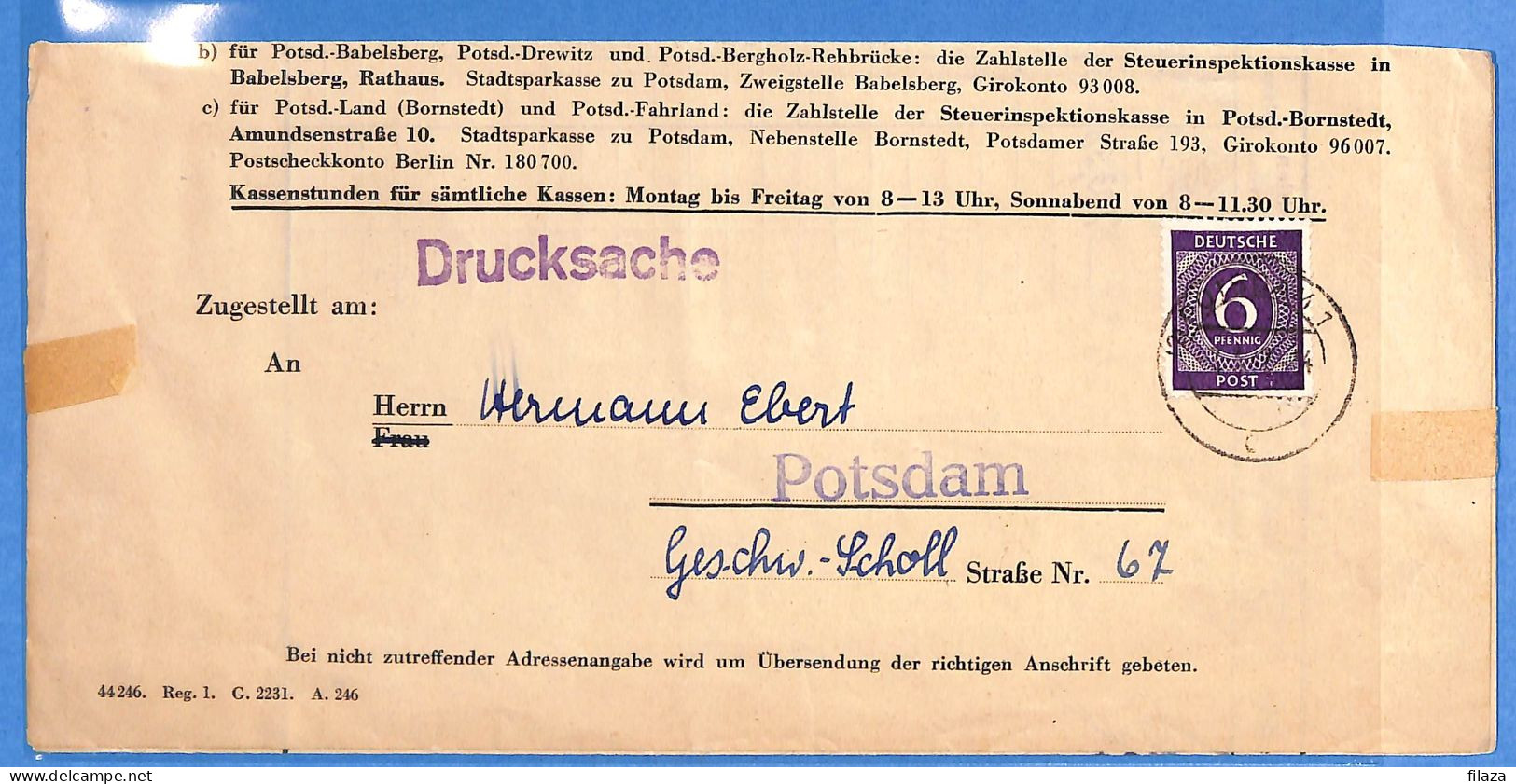 Allemagne Zone AAS 194.. - Lettre De Potsdam - G33329 - Autres & Non Classés