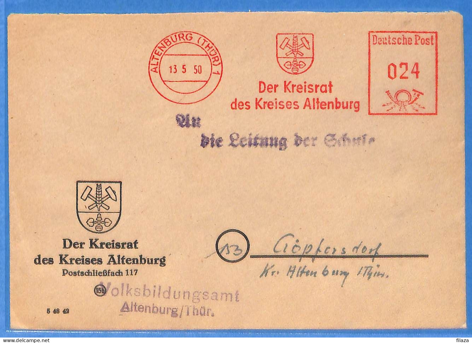 Allemagne Zone AAS 1950 - Lettre De Altenburg - G33324 - Other & Unclassified