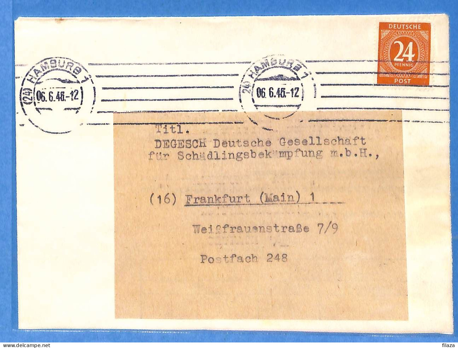 Allemagne Zone AAS 1946 - Lettre De Hamburg - G33320 - Autres & Non Classés