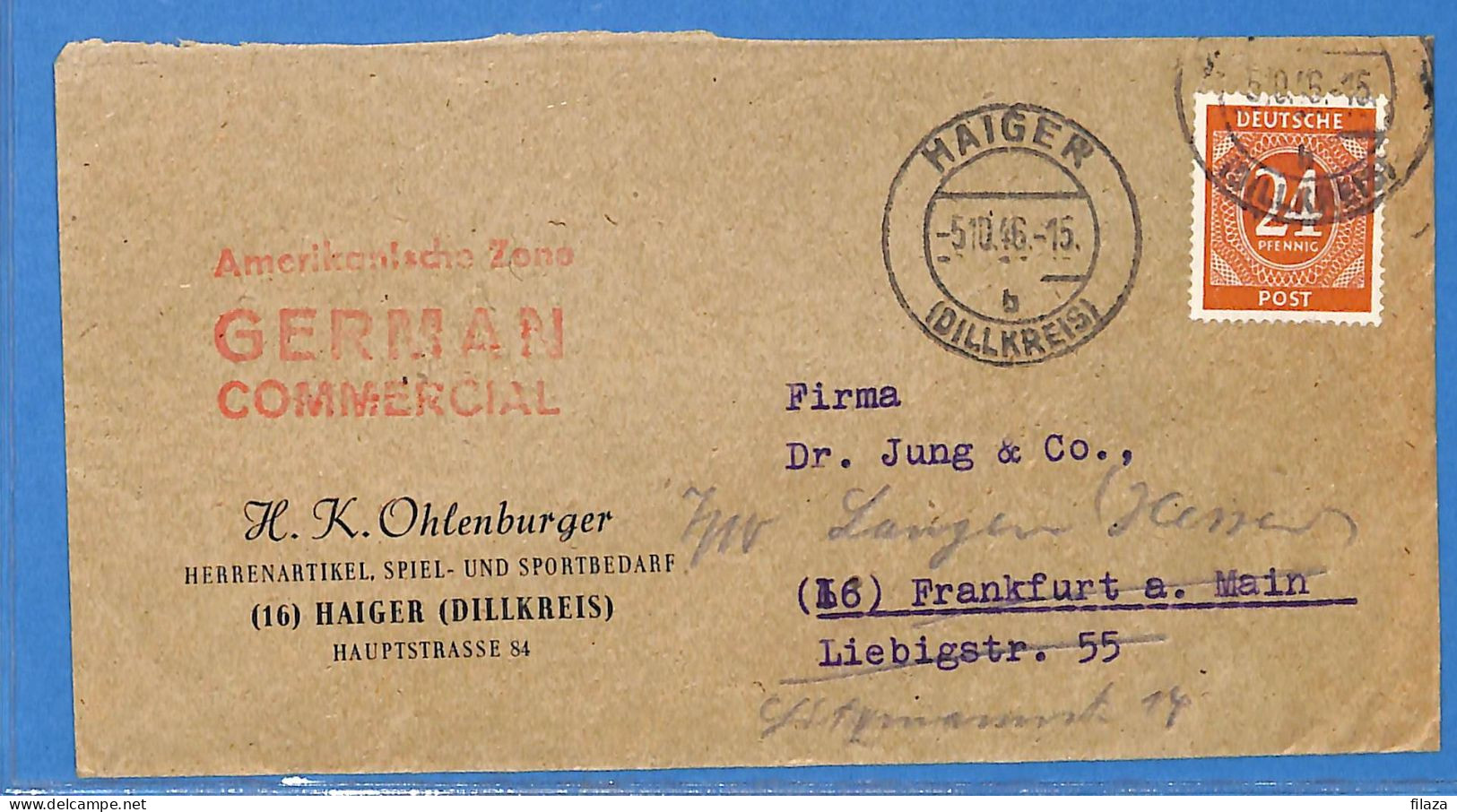 Allemagne Zone AAS 1946 - Lettre De Haiger - G33310 - Other & Unclassified