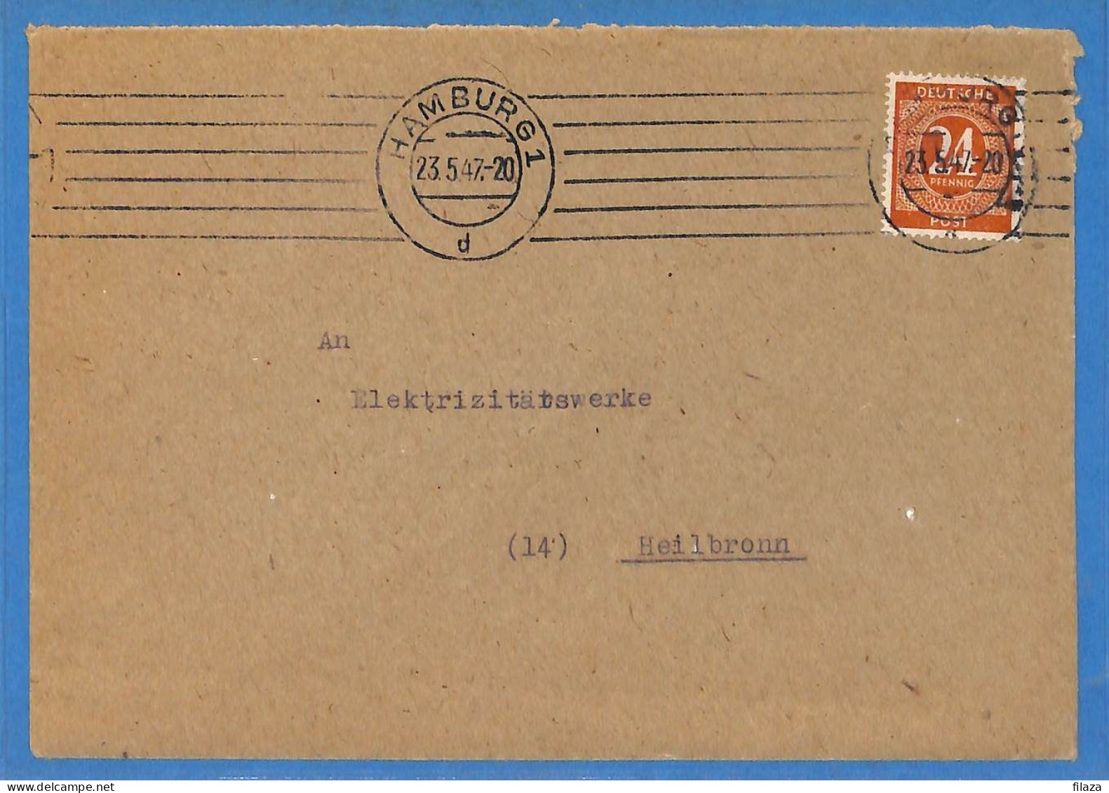 Allemagne Zone AAS 1947 - Lettre De Hamburg - G33312 - Autres & Non Classés