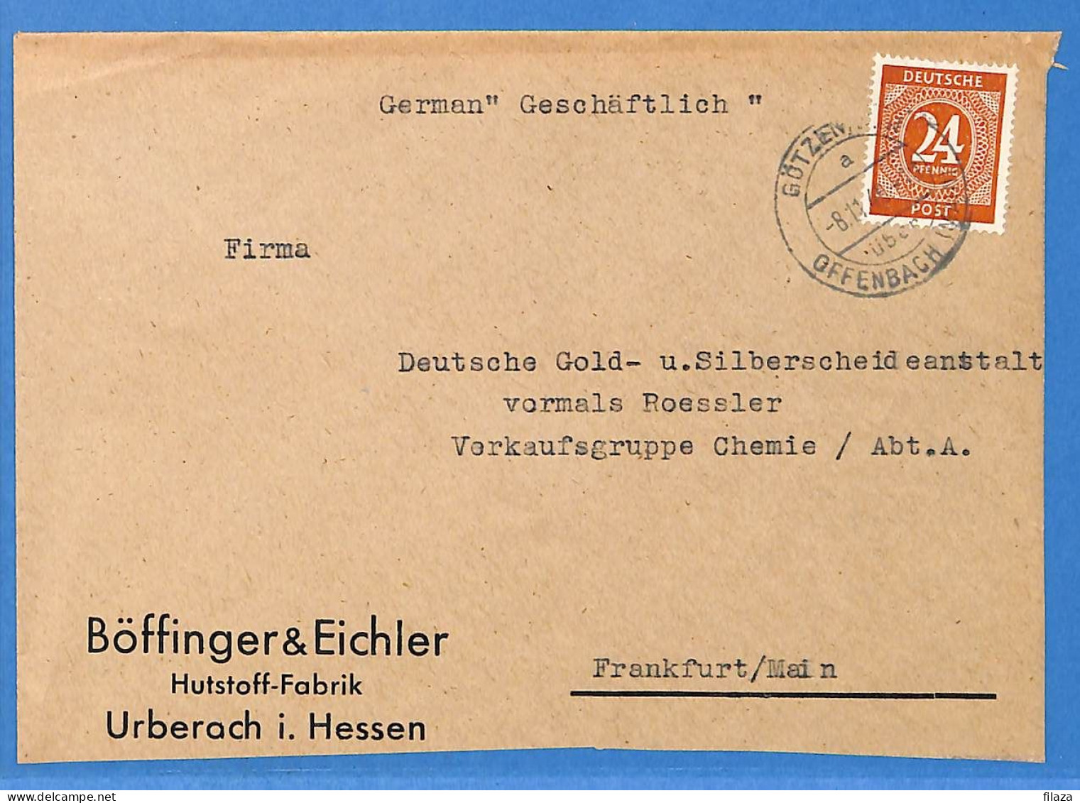 Allemagne Zone AAS 1948 - Lettre De Offenbach - G33306 - Andere & Zonder Classificatie