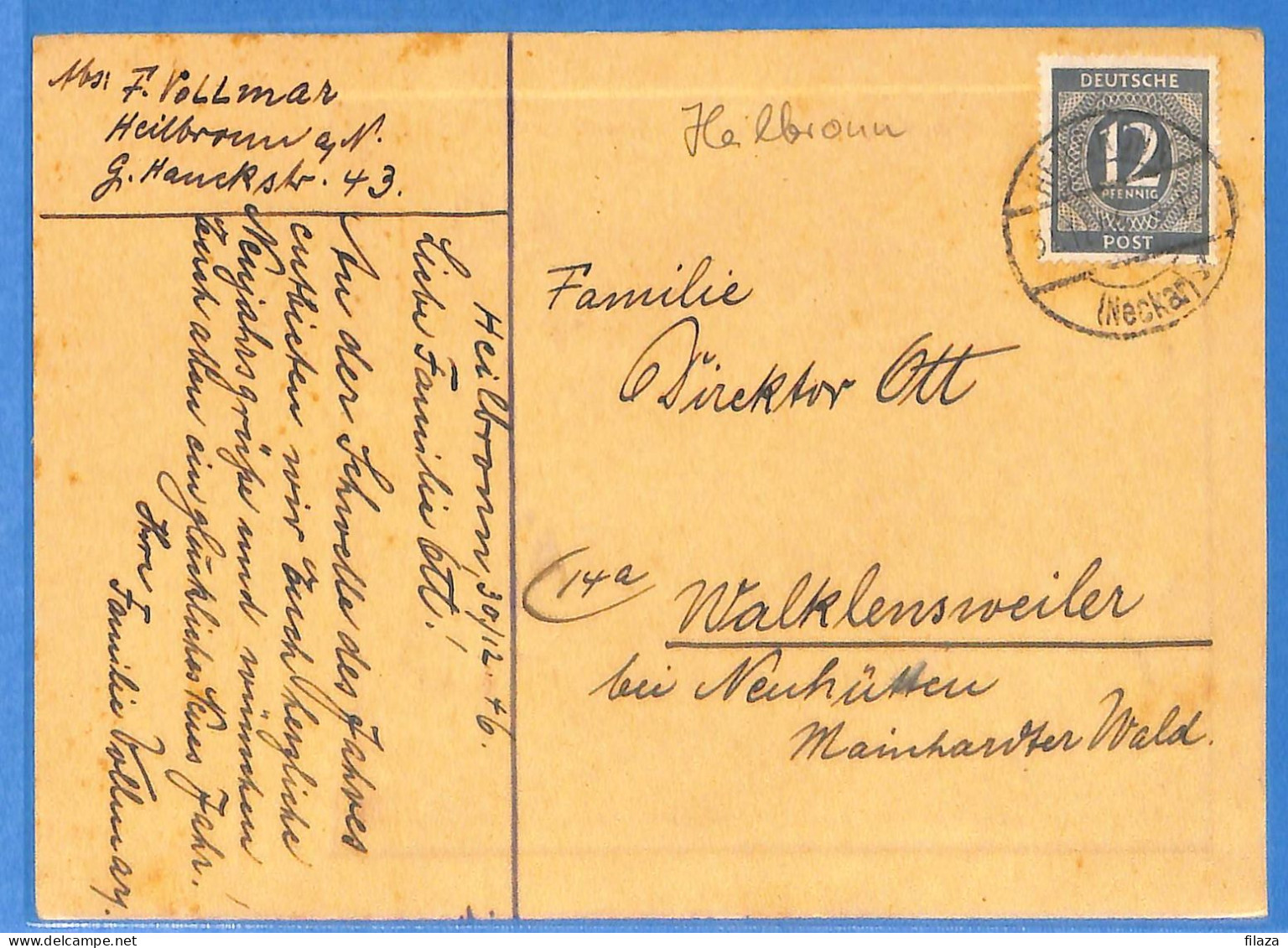 Allemagne Zone AAS 1948 - Carte Postale De Heilbronn - G33296 - Autres & Non Classés