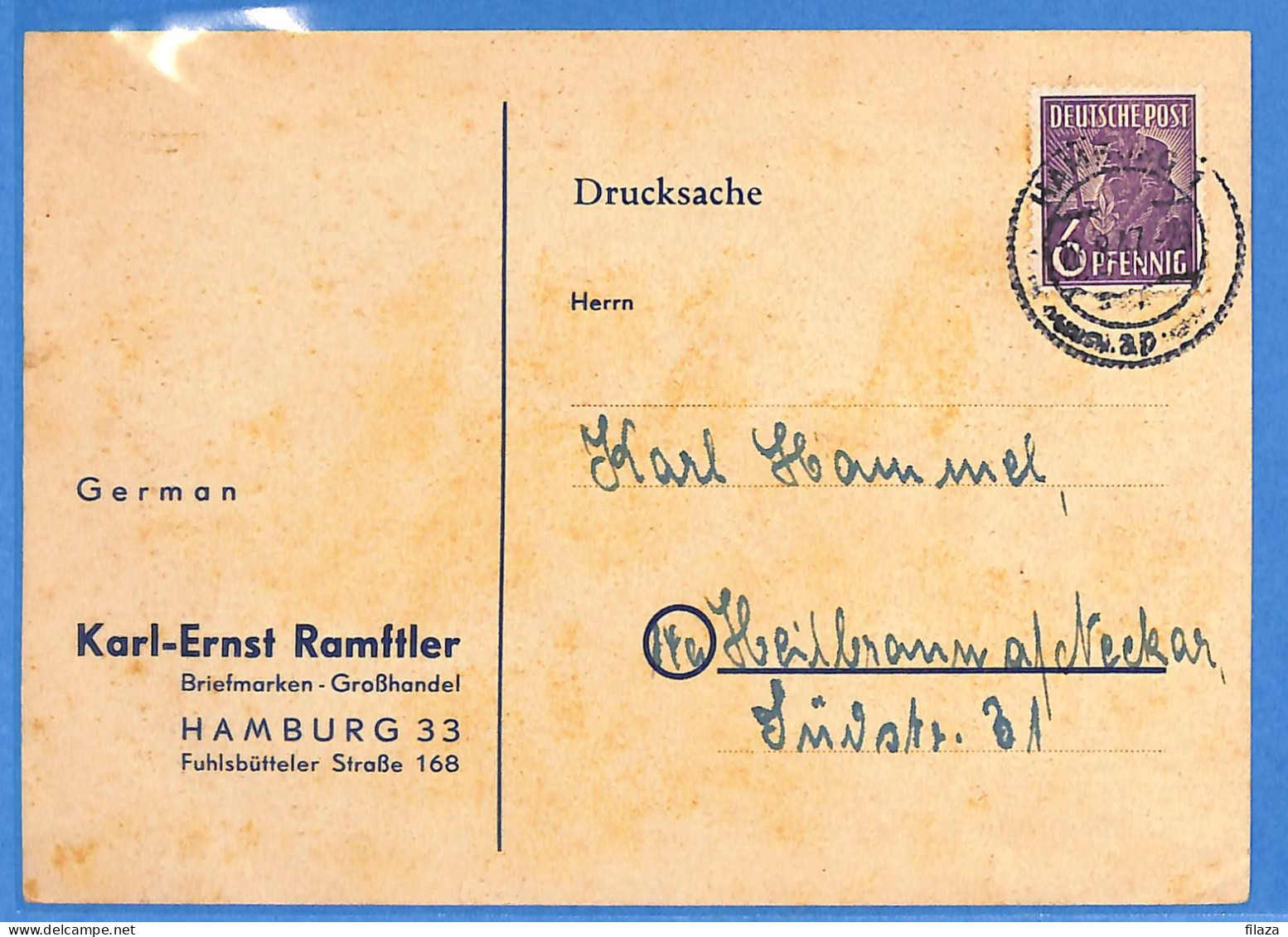 Allemagne Zone AAS 1947 - Carte Postale De Hamburg - G33297 - Other & Unclassified