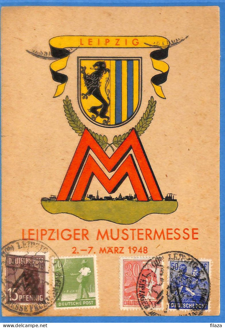 Allemagne Zone AAS 1948 - Carte Postale De Leipzig - G33287 - Otros & Sin Clasificación