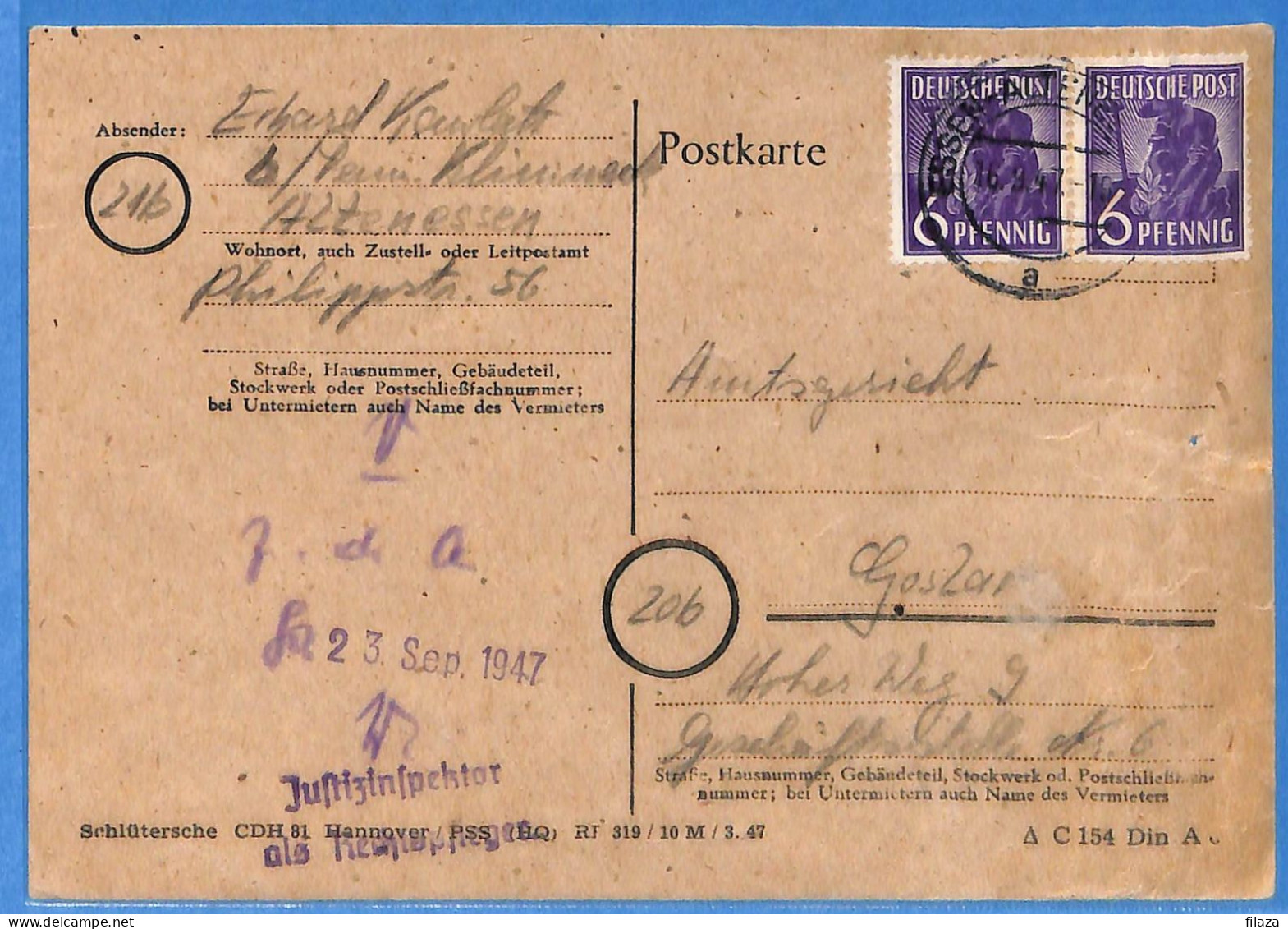 Allemagne Zone AAS 1947 - Carte Postale De Essen - G33288 - Other & Unclassified