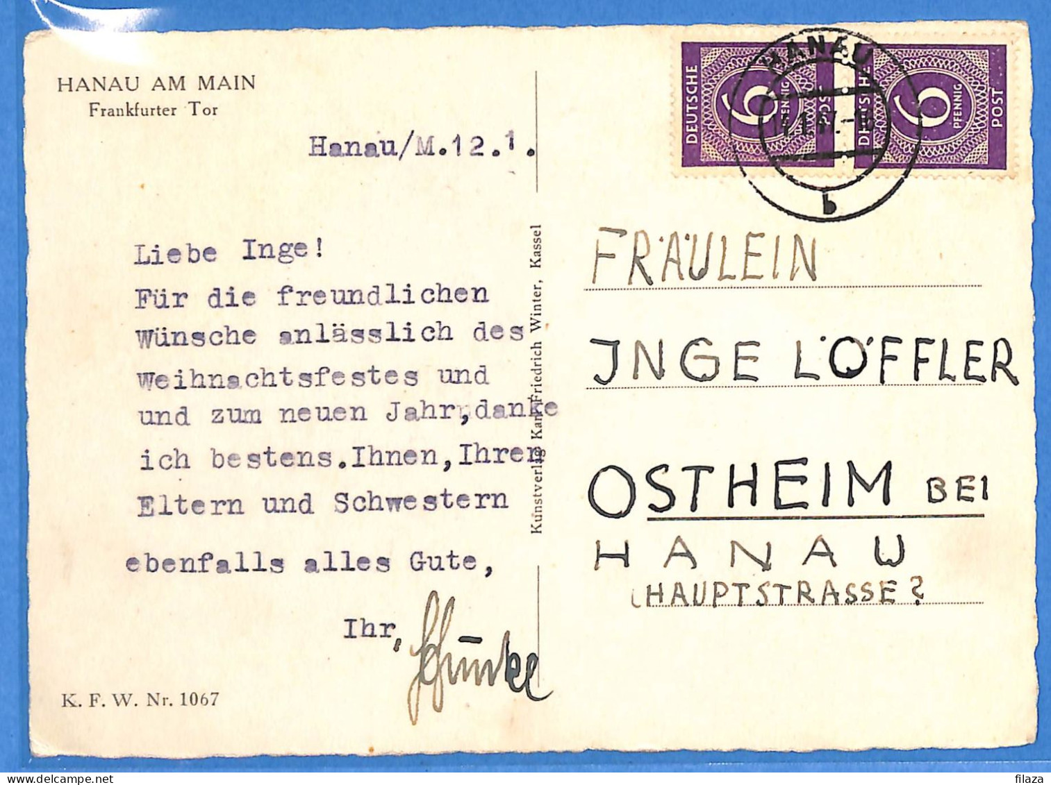 Allemagne Zone AAS 1947 - Carte Postale De Hanau - G33289 - Sonstige & Ohne Zuordnung