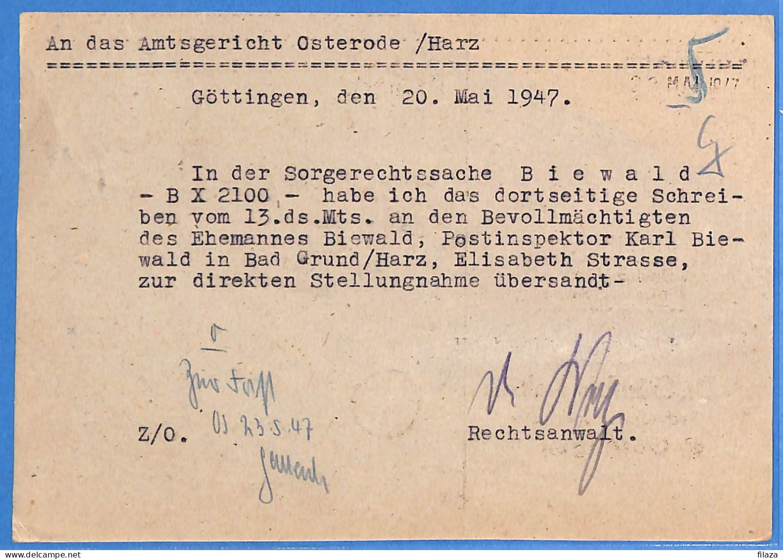 Allemagne Zone AAS 1947 - Carte Postale De Gottingen - G33273 - Andere & Zonder Classificatie