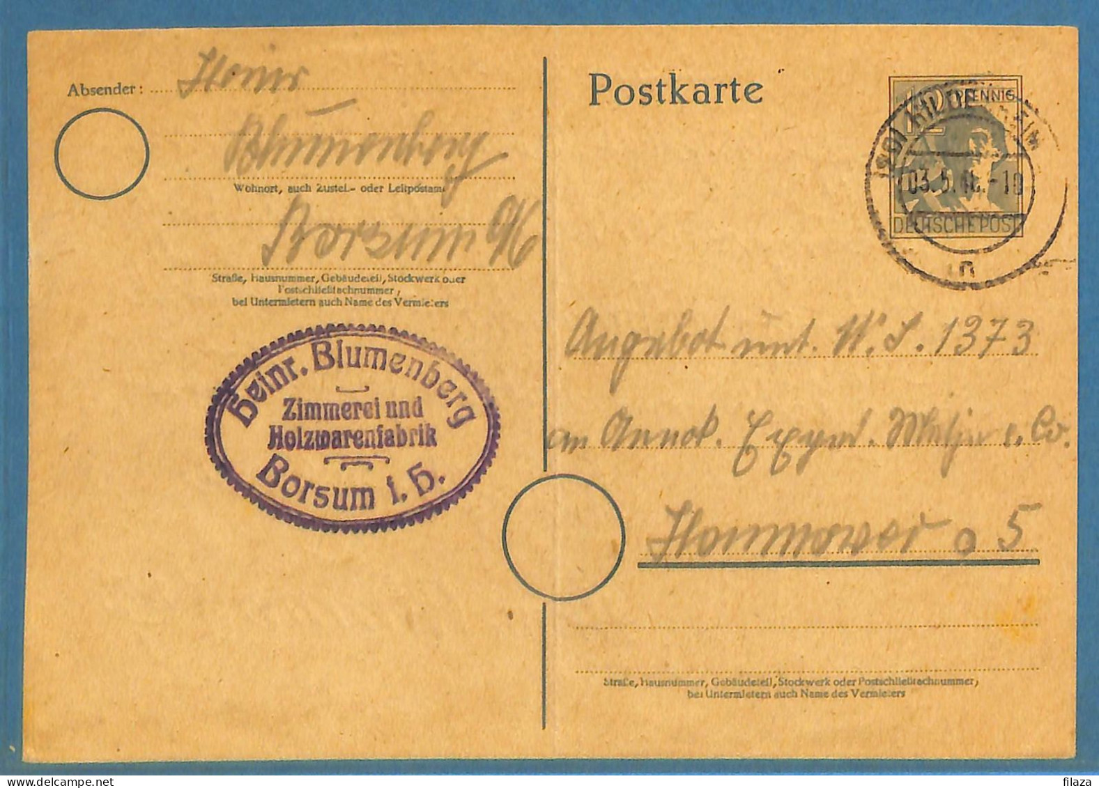 Allemagne Zone AAS 1948 - Carte Postale De Hildesheim - G33267 - Altri & Non Classificati