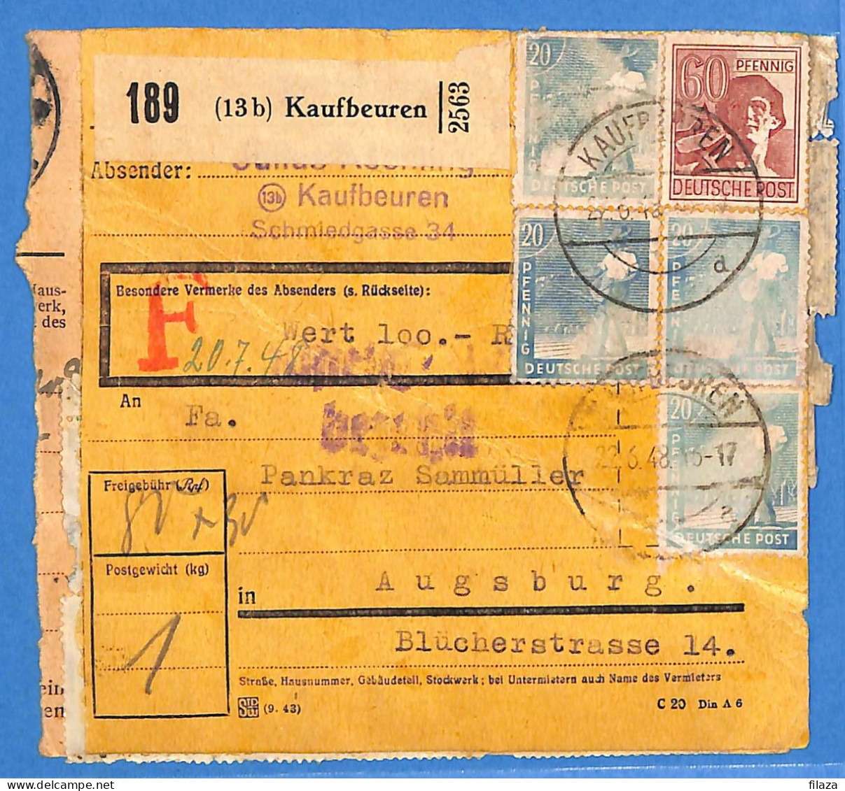 Allemagne Zone AAS 1948 - Carte Postale De Berchtesgaden - G33269 - Sonstige & Ohne Zuordnung