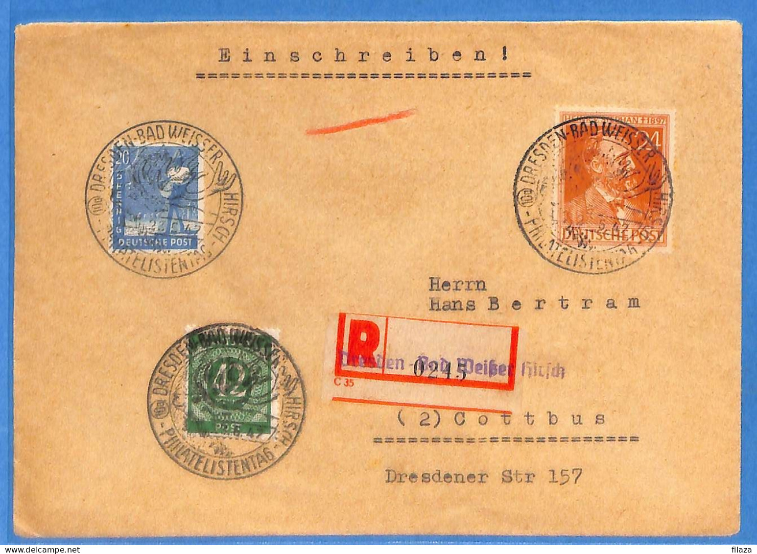 Allemagne Zone AAS 1947 - Lettre Einschreiben De Dresden - G33259 - Autres & Non Classés