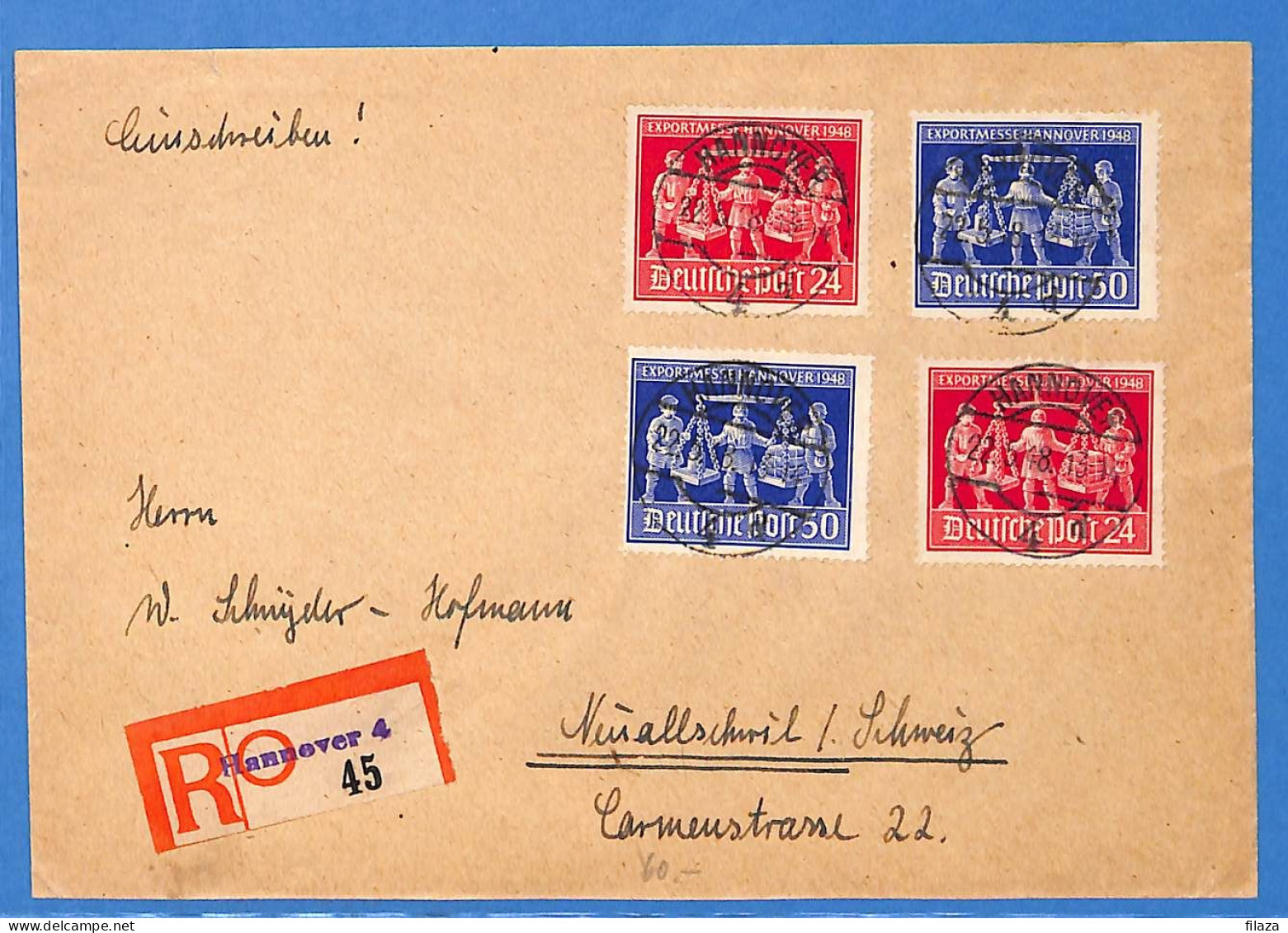 Allemagne Zone AAS 1948 - Lettre Einschreiben De Hannover - G33254 - Sonstige & Ohne Zuordnung