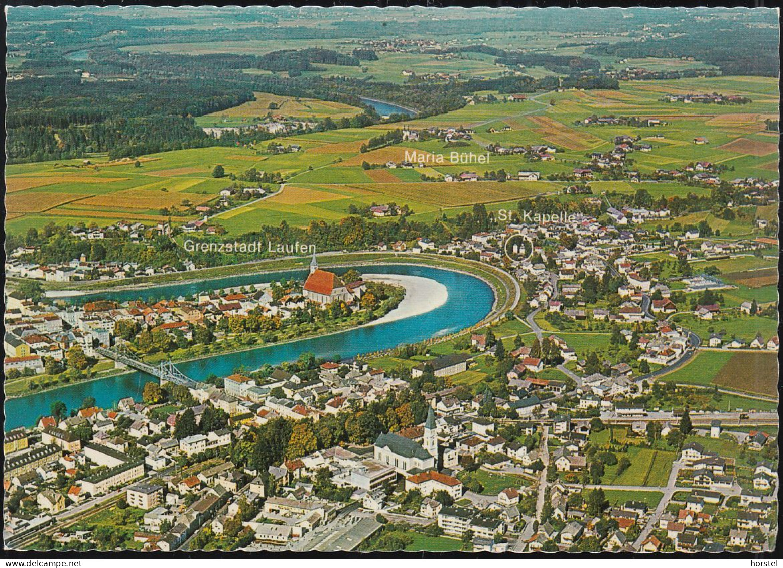 Austria - 5110 Oberndorf Bei Salzburg - Bayr. Grenzstadt Laufen - Luftbild - Brücke - KIrche - Lofer