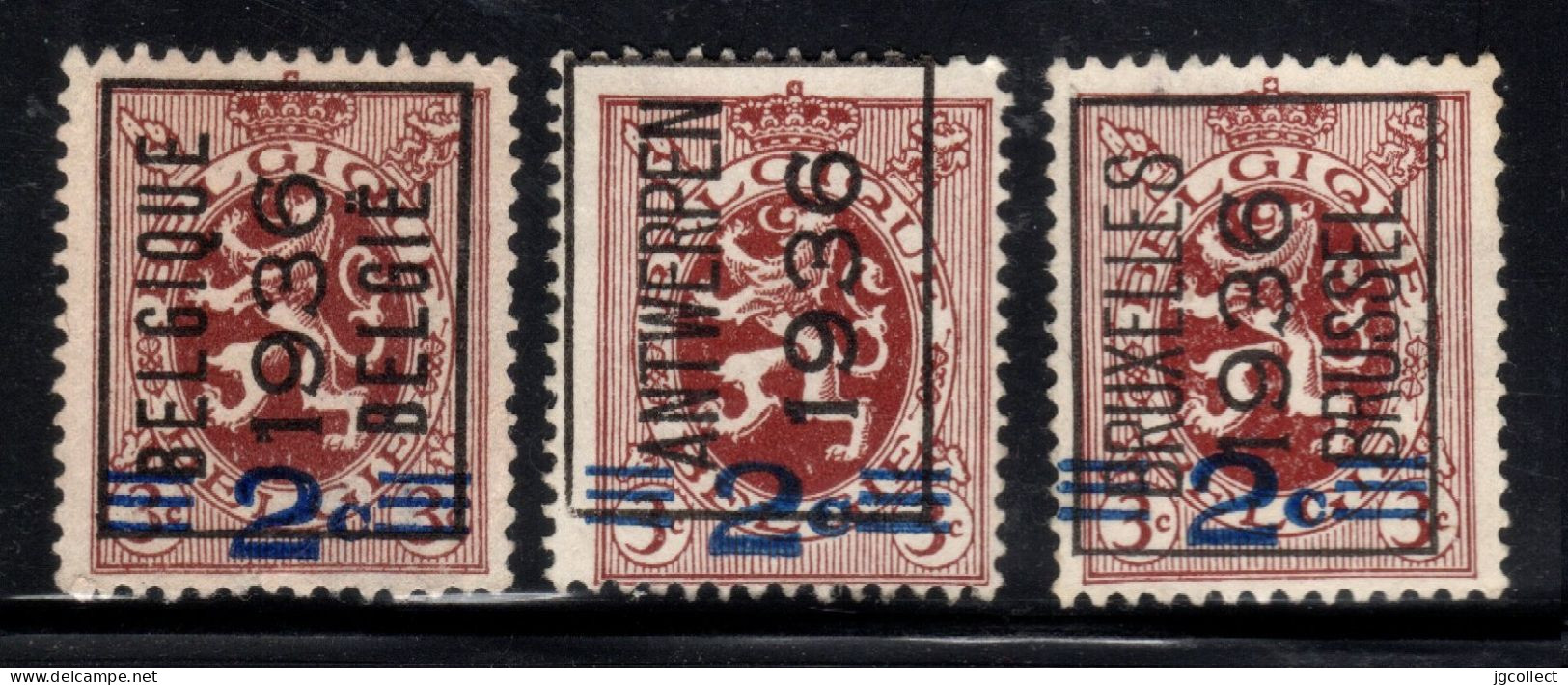 Setje Typo's 1936 - Heraldieke Leeuw / Lion Heraldique  - O/used - Sobreimpresos 1929-37 (Leon Heraldico)