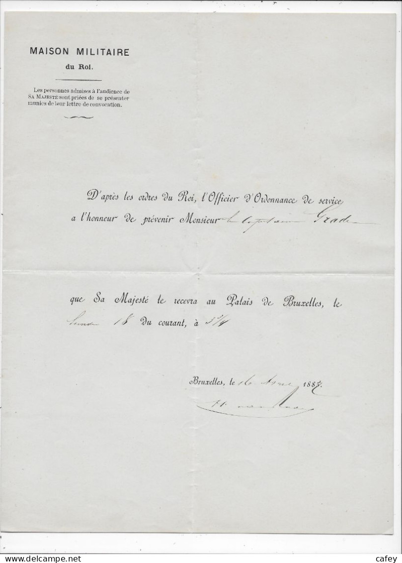 BELGIQUE Ensemble De 40 Documents Fin XIXème Sur La Carrière De L'officier GRADE ,lettre De Ministre , Nomination ... - Documents Historiques