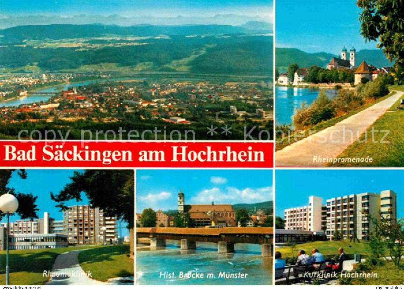 72785822 Bad Saeckingen Fliegeraufnahme Rheinpromenade Rheumaklinik Hist Bruecke - Bad Saeckingen