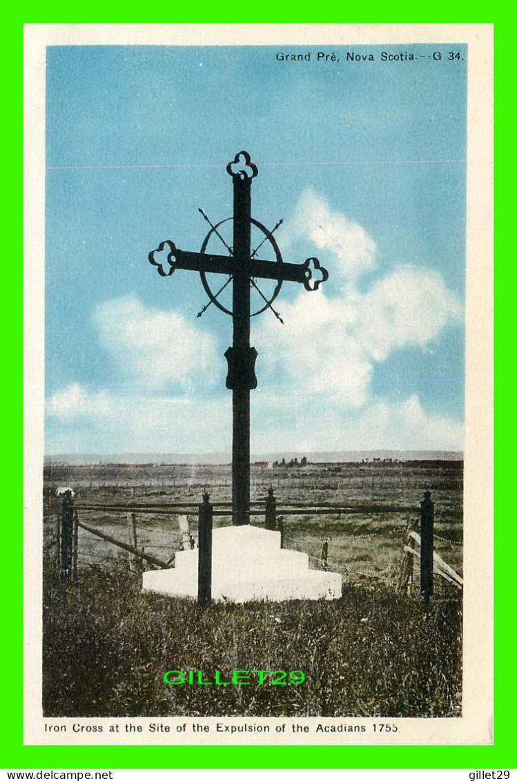 GRAND PRÉ, NOVA SCOTIA - IRON CROSS AT THE SITE OF THE EXPULSION OF THE ACADIANS 1755 - PHOTO ENGRAVING - - Other & Unclassified