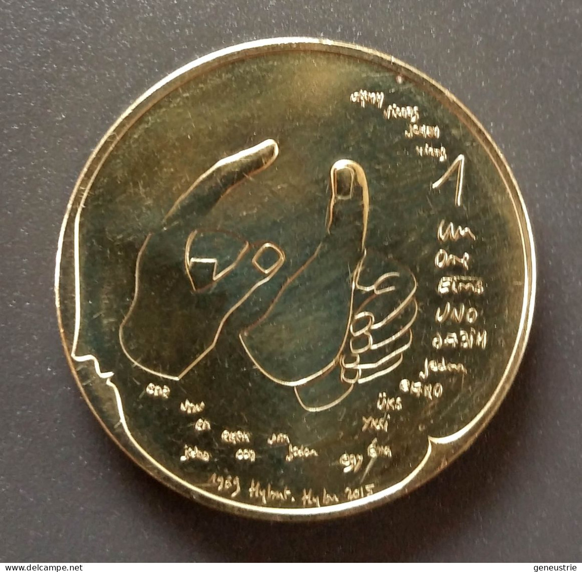 Rare Pièce Bimetallique De 1 ECU = 1 Euro De Fabrice Huber 2015 - Monnaie De Paris - Euro - Euro Der Städte