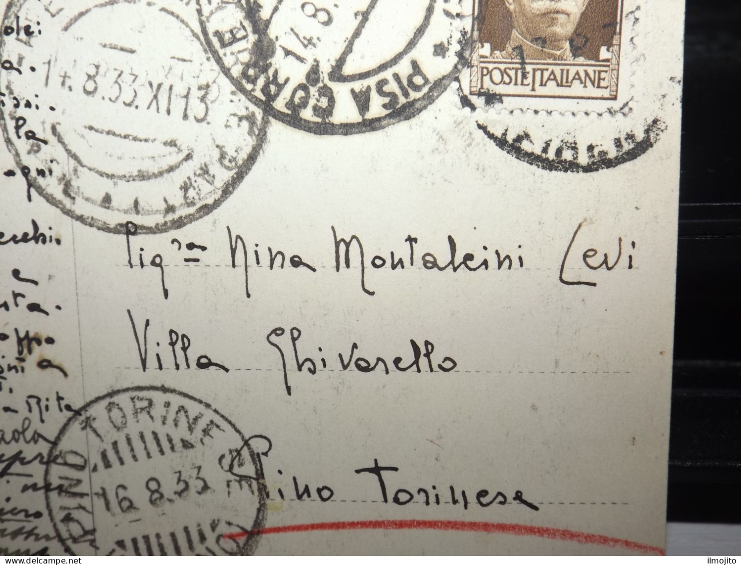 CARTOLINA VALLOMBROSA VIA DEL SALTINO SCRITTA DA RITA LEVI MONTALCINI PER LA SORELLA ANNA NINA ? 1933 - Nobel Prize Laureates