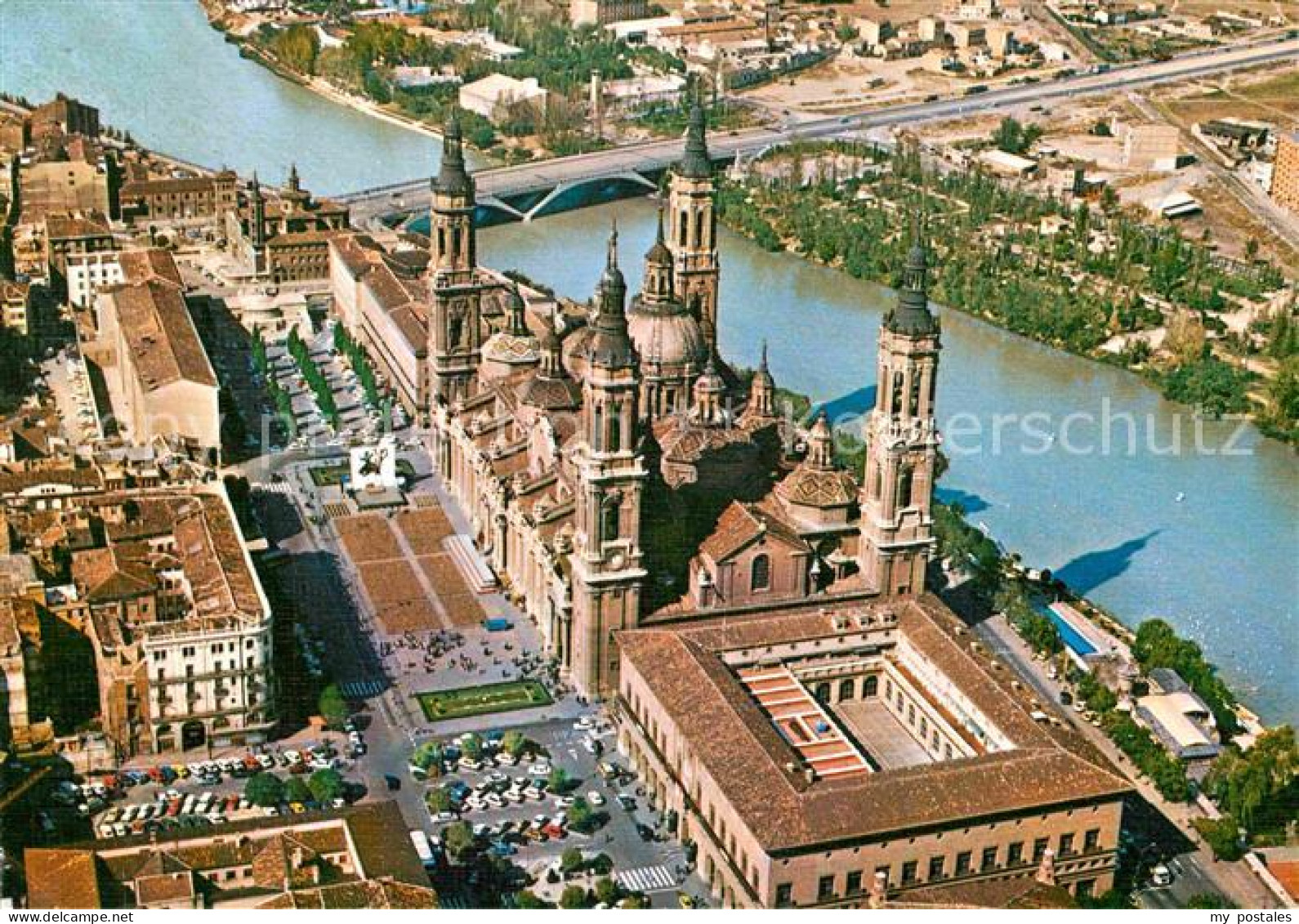 72785621 Zaragoza Aragon Fliegeraufnahme Basilika Zaragoza Saragossa - Andere & Zonder Classificatie