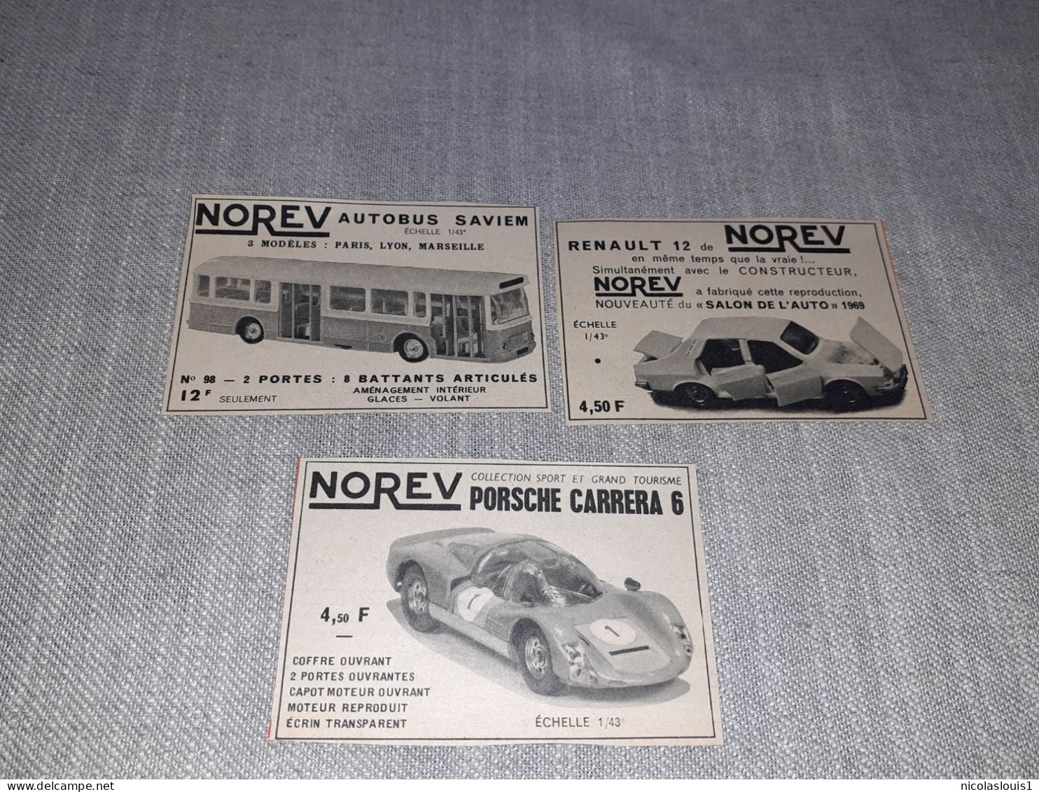 Publicités  Voitures Miniatures Norev - Publicités
