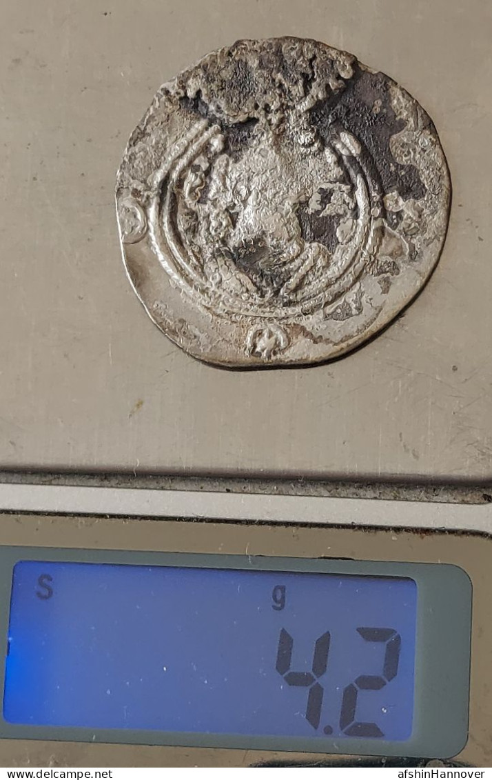 SASANIAN KINGS. Khosro II. 591-628 AD. AR Silver  Drachm  Year 5 Mint AL - Orientalische Münzen