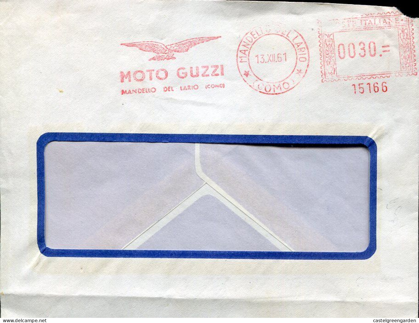 X0548 Italia,red Meter Freistempel 1961  Moto Guzzi Factory  Mandello Del Lario - Moto