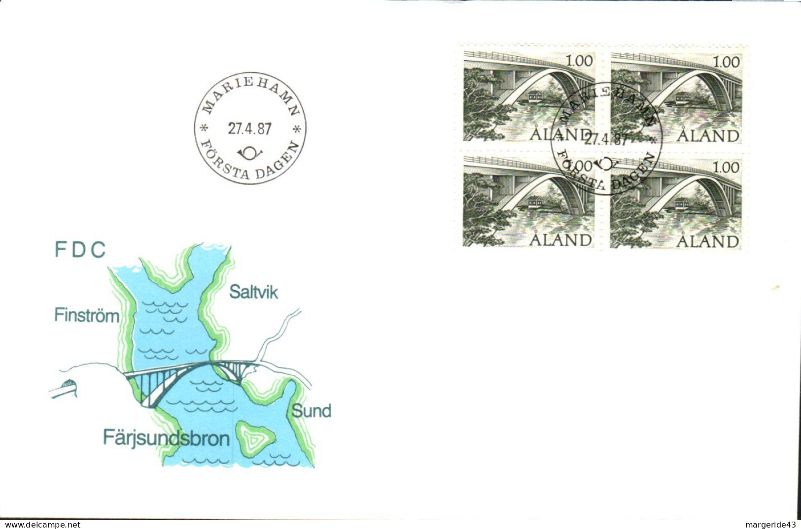 ALAND FDC 1987 PONT - Aland