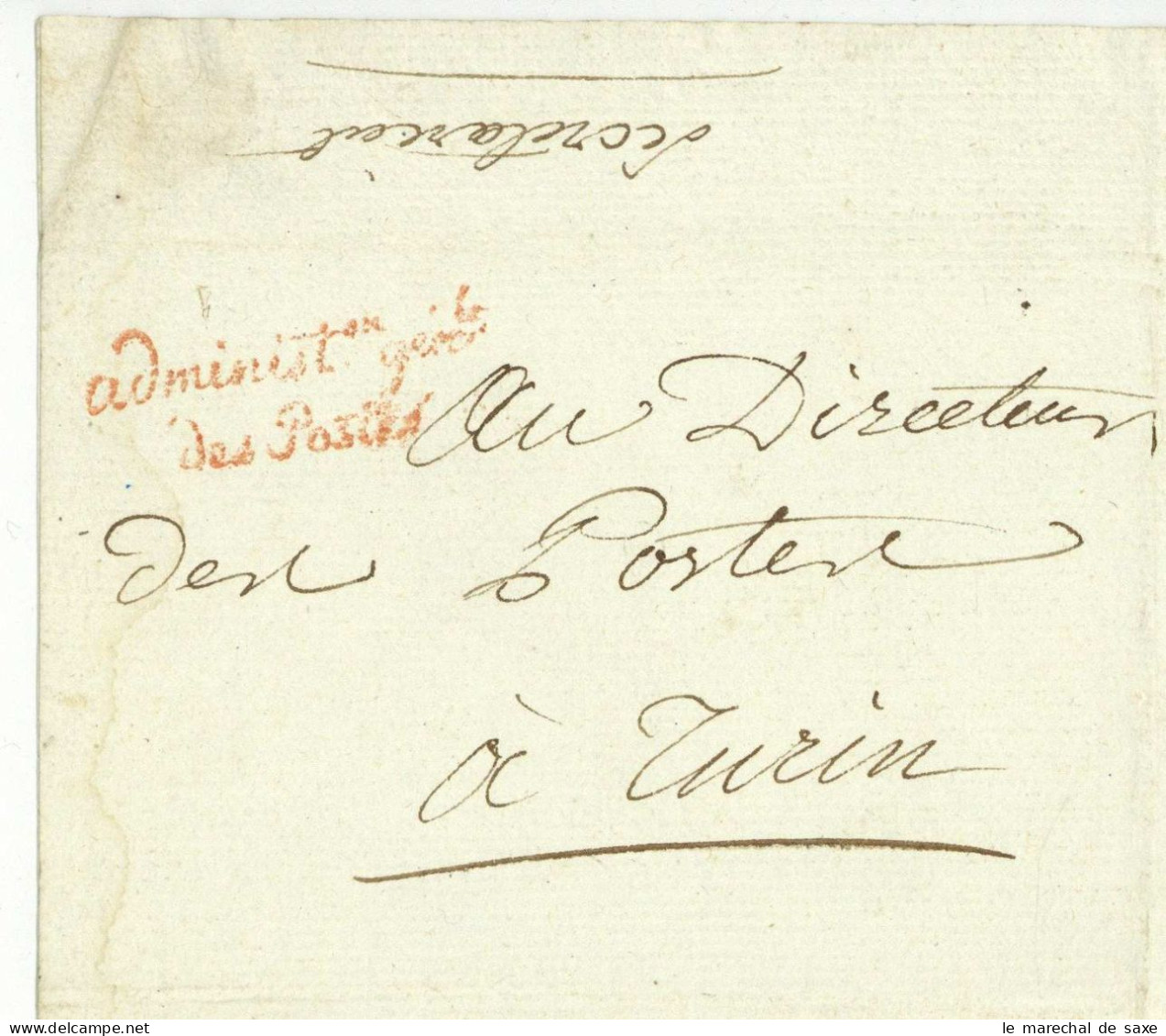 Franchise Administration Generale Des Postes 1803 Paris Pour Turin - 1701-1800: Voorlopers XVIII