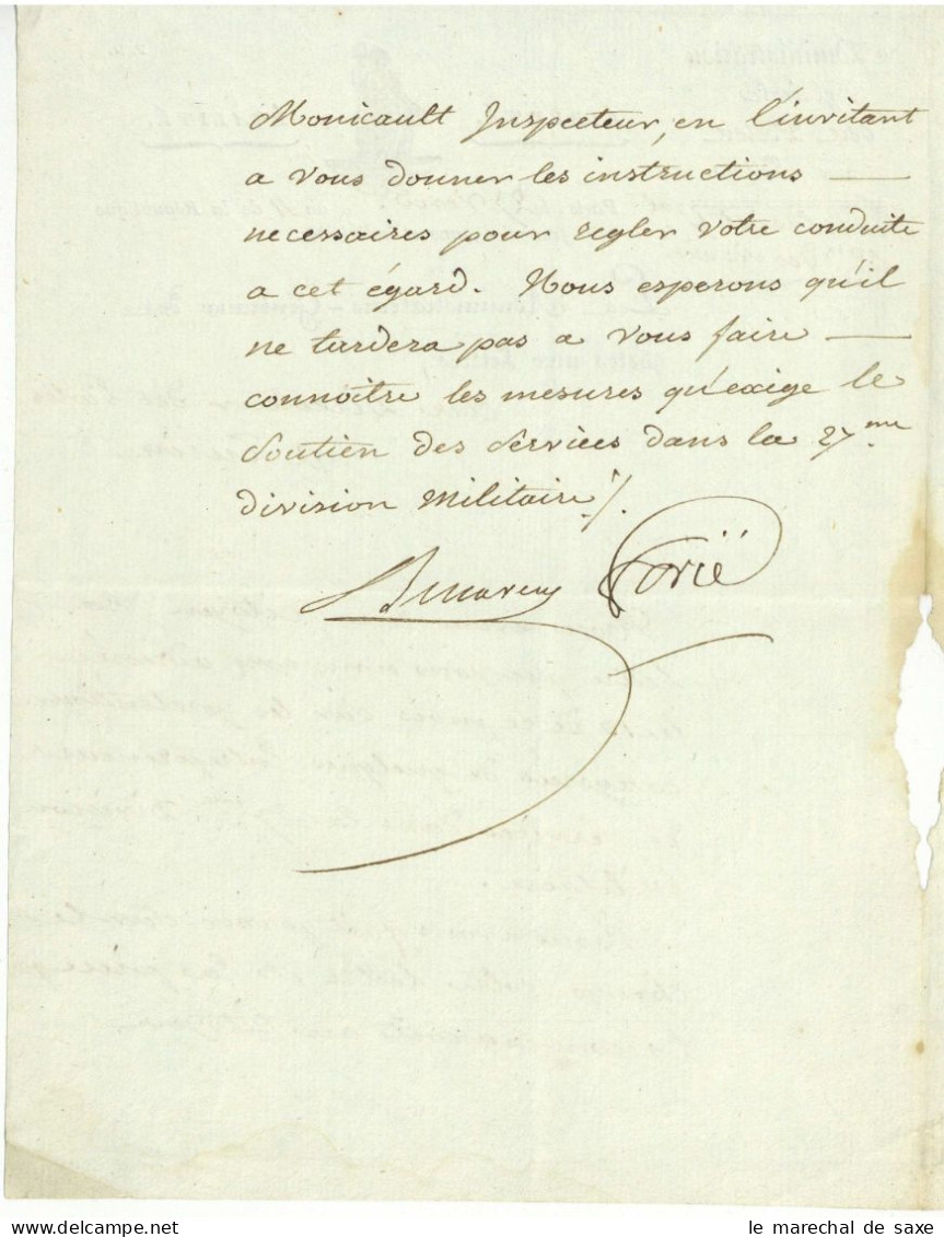 Franchise Administration Generale Des Postes 1803 Paris Pour Turin - 1701-1800: Voorlopers XVIII