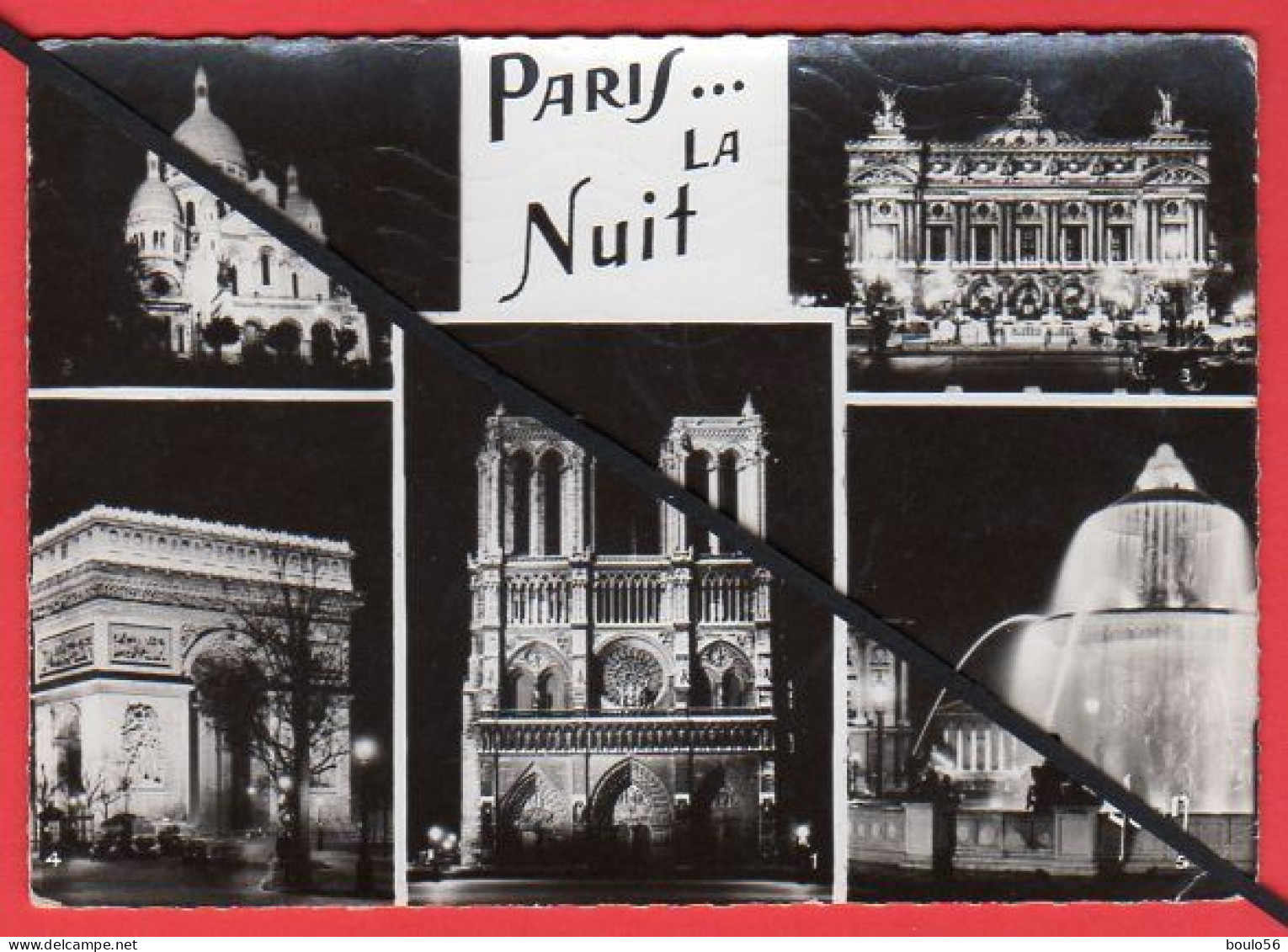 CPSM-(Lots -Vrac)5-99-9Cartes-PARIS-la Tour EFFEL-1956-Monmartre Pl du Tertre-1955.-Paris la Nuit.1957."1964.-1963.-----